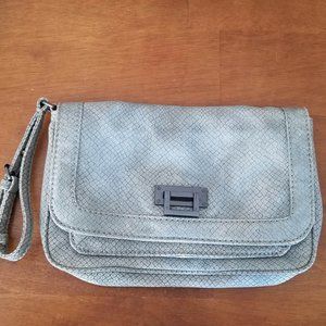 Gap Grey Snakeskin Clutch Purse 9"x6"